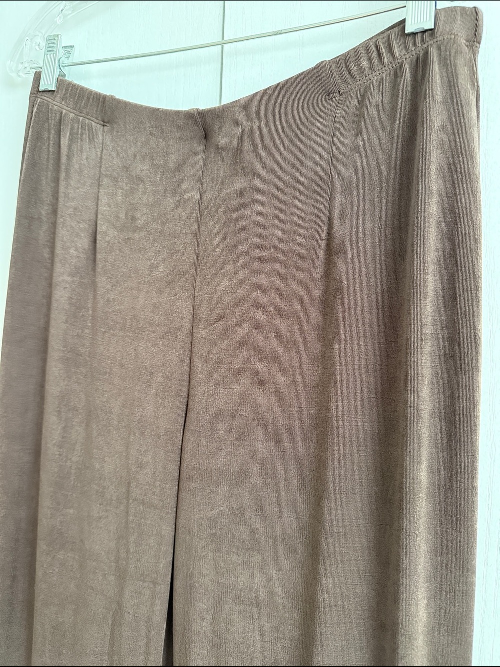 Chico's Travelers Brown Slinky Pull-On Pants Elasticized Waist Sz 2 Office US L - Picture 5 of 15